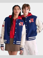 Aeropostale Hello Kitty Blue White Varsity Jacket