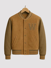 Brown Suede Varsity Jacket