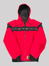 Vintage 90's Carhartt Aztec Red Hooded Jacket