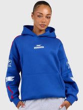Blue Western Bulldogs AFL x Elite Eleven Retro Hoodie with hood, kangaroo pocket, and graphic sleeves