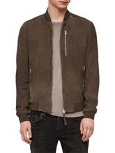Brown Suede Leather Bomber Jacket
