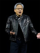 Jensen Huang Black Leather Jacket