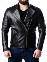 Men’s Quilted Motorcycle Leather Jacket
