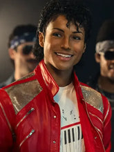 Michael 2026 Jaafar Jackson Red Bomber Jacket