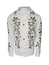 SALTBURN OLIVER QUICK GREEN LEAF EMBROIDERY WHITE JACKET