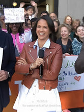 The Today Show 2025 Laura Jarrett Brown Leather Jacket