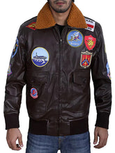 Tom Cruise Top Gun Brown Bomber Leather Jacket