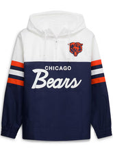 Chicago Bears navy head coach anorak hoodie front view flat lay