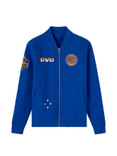 OVO-inspired New York Knicks royal blue fleece zip jacket front view