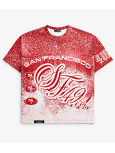 San Francisco 49ers SF49 jumbo print shirt front flat lay