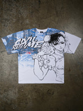 Chun-Li Street Fighter Civil Regime graphic tee front view flat lay