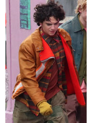 Jack Dylan Grazer Berger brown jacket front view orange lining