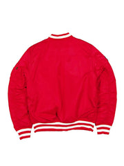 San Francisco 49ers new era MA-1 bomber jacket back view