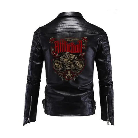 Americans Biker Vintage Motorcycle Black Leather Jacket