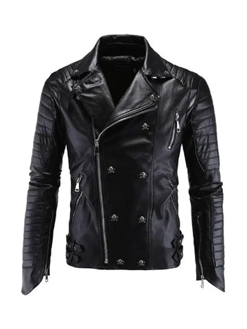 Americans Biker Vintage Motorcycle Black Leather Jacket