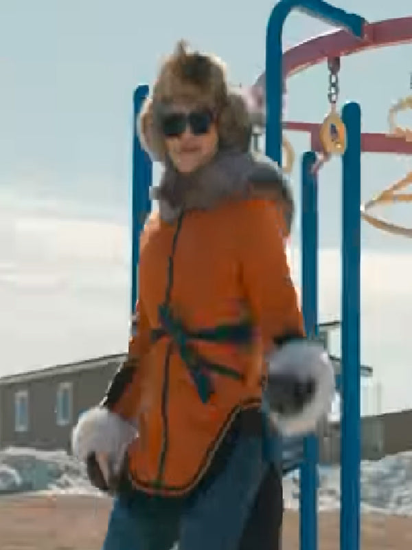 Anna Lambe North of North 2025 Siaya Fur Collar Orange Coat