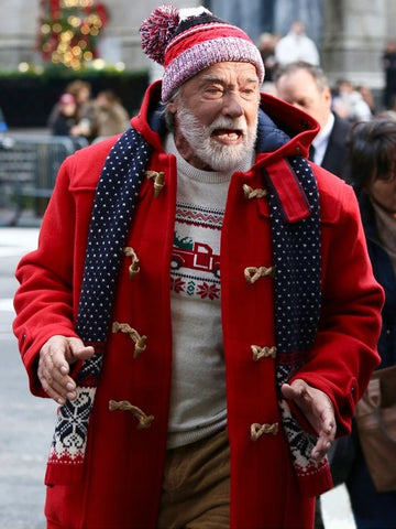 The Man with the Bag Arnold Schwarzenegger Red Coat
