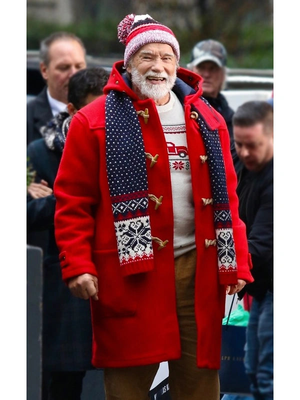 The Man with the Bag Arnold Schwarzenegger Red Coat