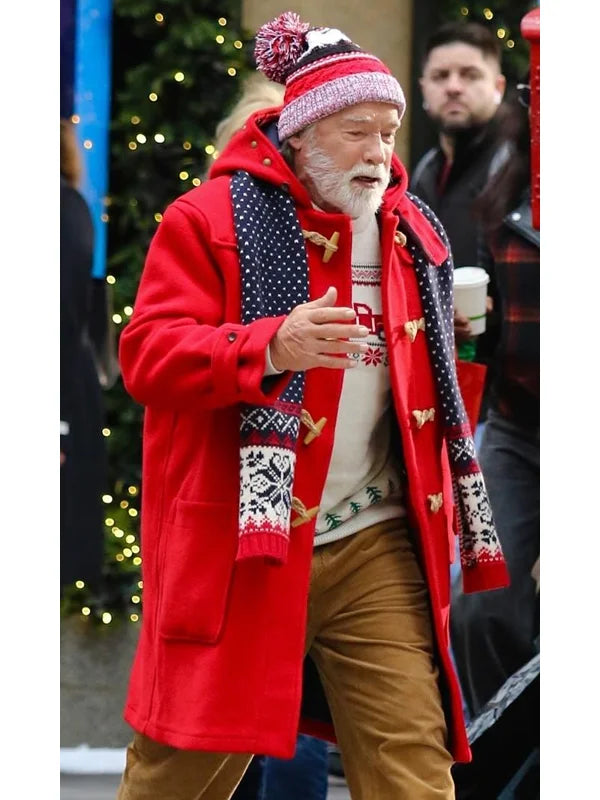 The Man with the Bag Arnold Schwarzenegger Red Coat