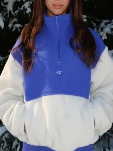 Battle Camp S01 Irina Solomonova White Blue Zip Pullover
