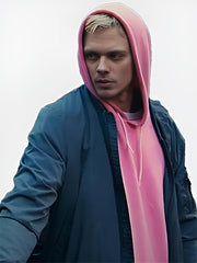 Eddie Barrish Film Locked 2025 Bill Skarsgård Bomber Jacket