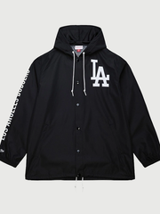 Black Dodgers Coaches Hooded Windbreaker Jacket 