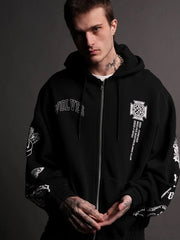 Black Wolves Our Sleeve Hoodie by Darc Sport Full Zip