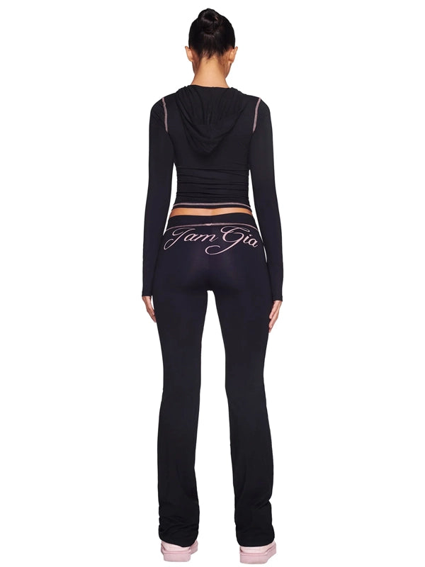 Thumbhole Gia Blare black hoodie track pants