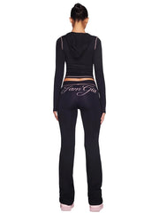 Thumbhole Gia Blare black hoodie track pants
