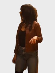 Juliette Lewis Opus 2025 Clara Armstrong Brown Leather Jacket