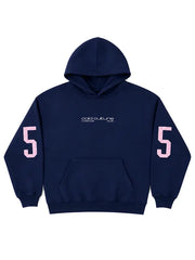 Cold Culture Overtake navy pink oversized hoodie front view flat lay