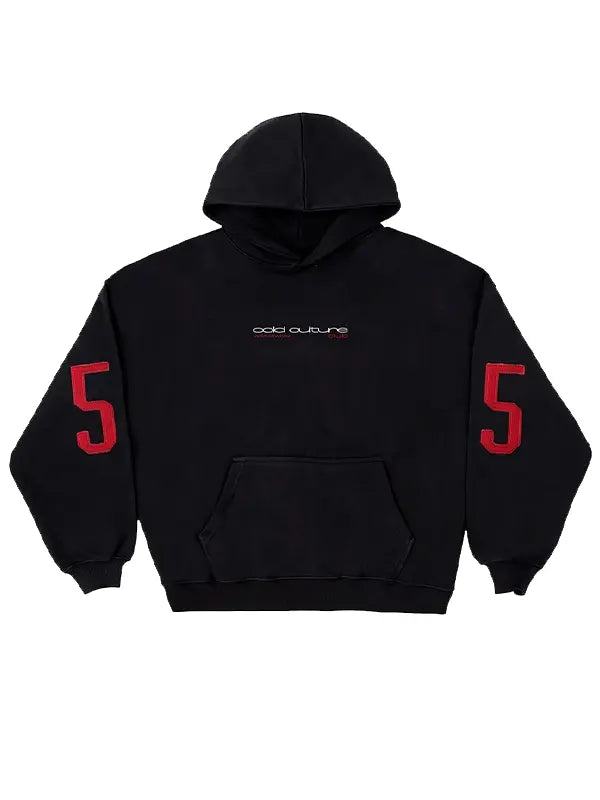 Cold Culture Overtake black red oversized hoodie front view flat lay