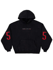 Cold Culture Overtake black red oversized hoodie front view flat lay