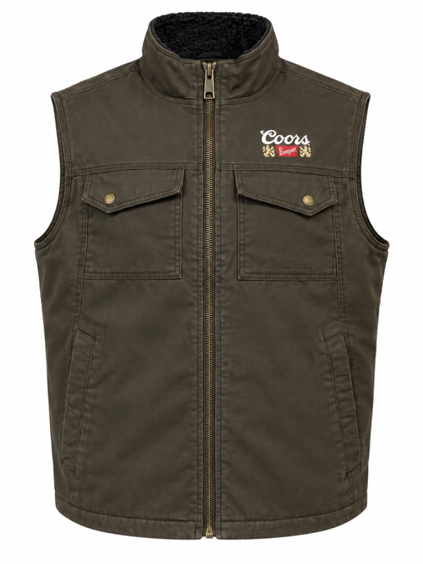 Coors sherpa collar work vest