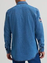 Coors woven patch denim top