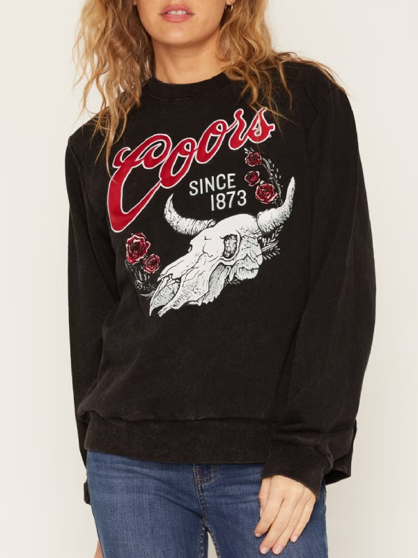 Coors embroidered rose sweatshirt
