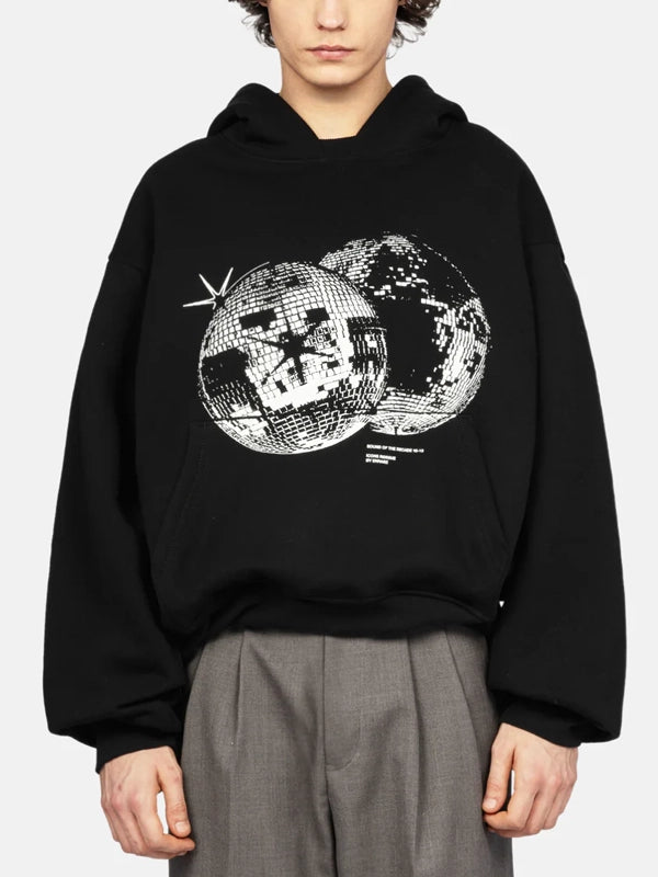 Disco Directors Cut black oversized hooded sweatshirt