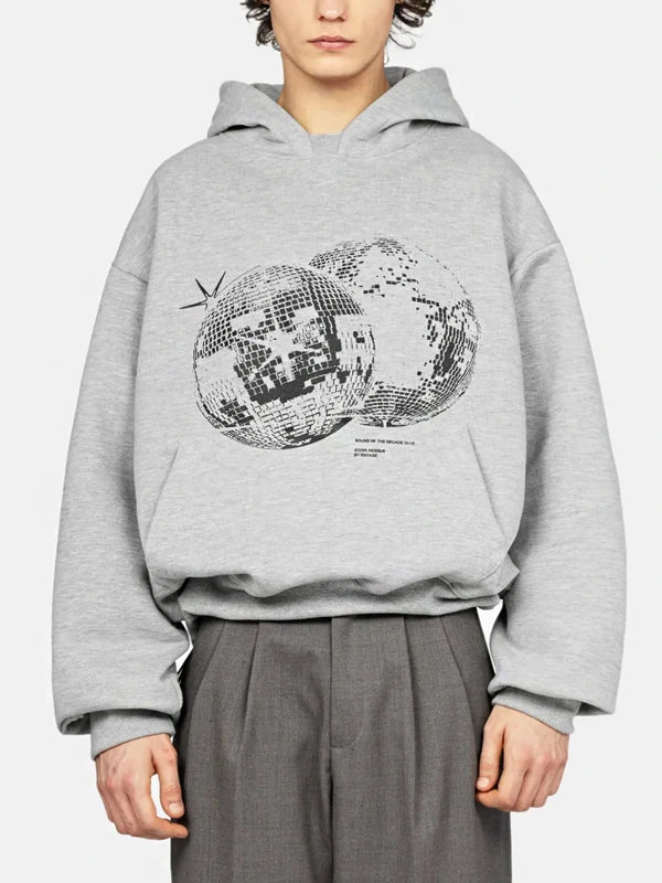 Disco Directors Cut grey oversized hooded sweatshirt