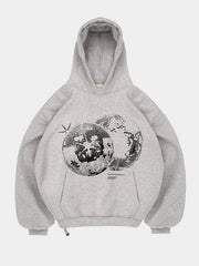 Enrage grey disco ball graphic hoodie