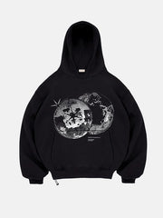 Enrage black disco ball graphic hoodie