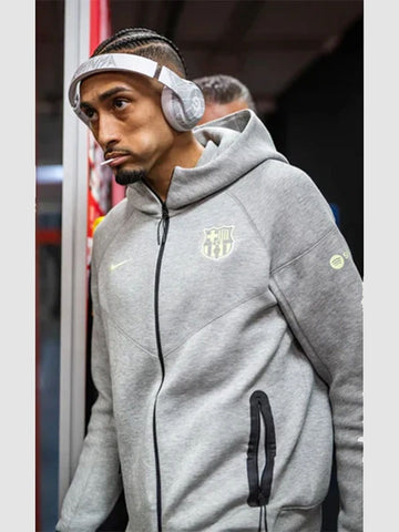 FC Barcelona Nike Tech Fleece Hoodie Grey