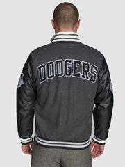 First Rounder Dodgers Varsity Jacket Grey and Black