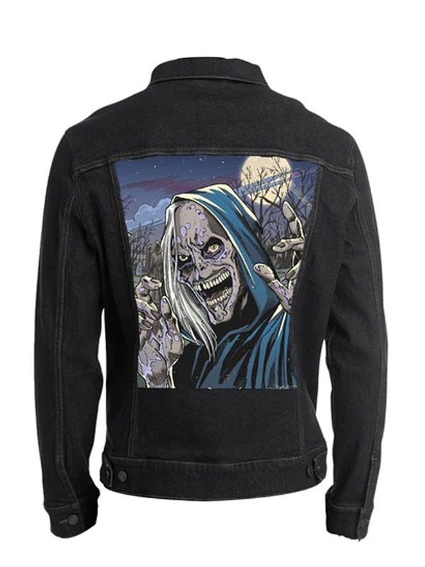 The Creep graveyard printed jean jacket