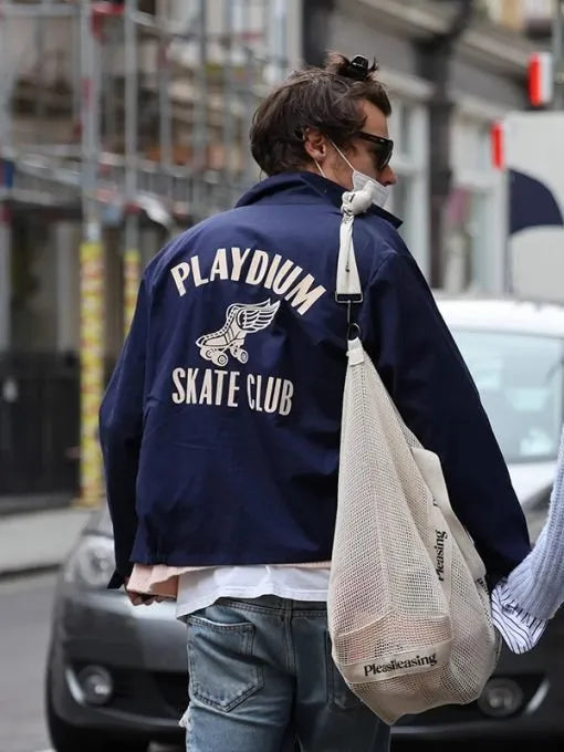 Graphic Harry Styles Playdium roller skate print jacket