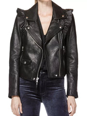 Jackie Goldschneider Black Leather Jacket