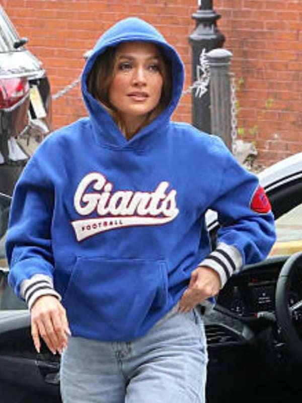 Jennifer Lopez Hoboken 2025 Blue Hoodie