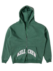 Kill Crew Zip Up Hoodie Green