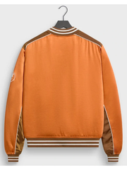 Kith BMW Souvenir Moto jacket orange back view studio shot