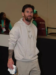 Super Bowl LIX Lionel Messi Addidas Beige Pullover Hoodie
