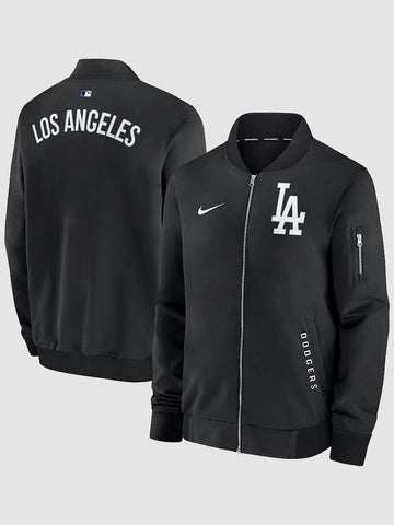 Los Angeles Dodgers Black Dugout Bomber Jacket